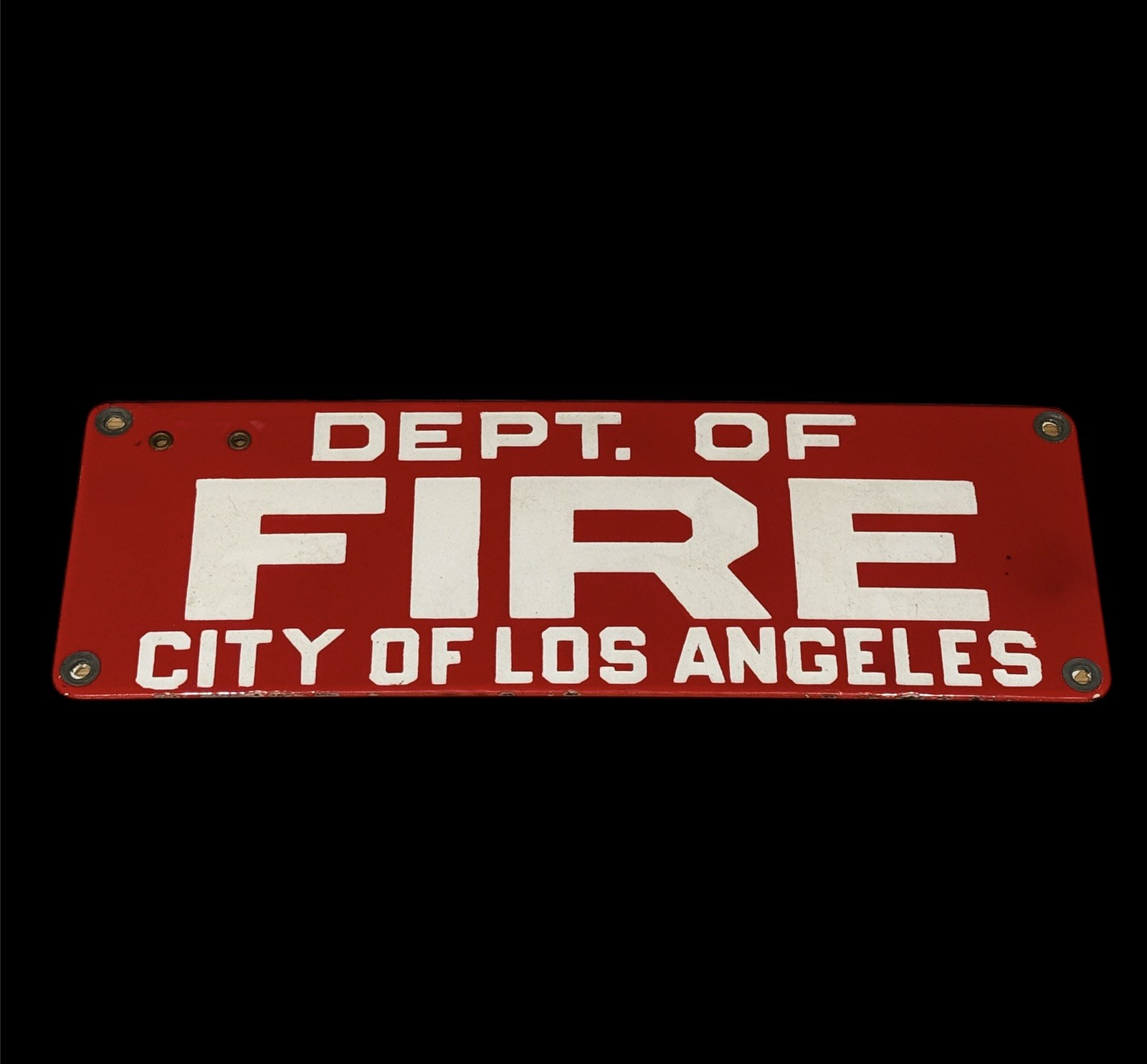 RARE Original LAFD Los Angeles Fire Dept Porcelain Enamel Apparatus Plate RARE Original LAFD Los Angeles Fire Dept Porcelain Enamel Apparatus Plate