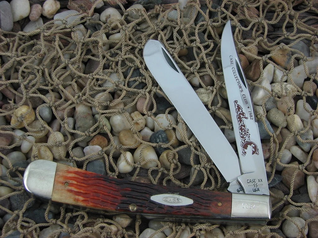 Case XX 1982 CCC Brown Jigged Bone Banana Trapper with TruSharp steel 6251
