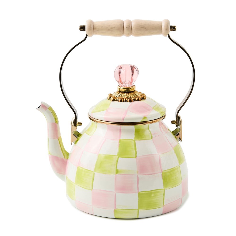 Mackenzie-Childs Palm Beach Check 2 Quart Tea Kettle Mackenzie-Childs Palm Beach Check 2 Quart Tea Kettle