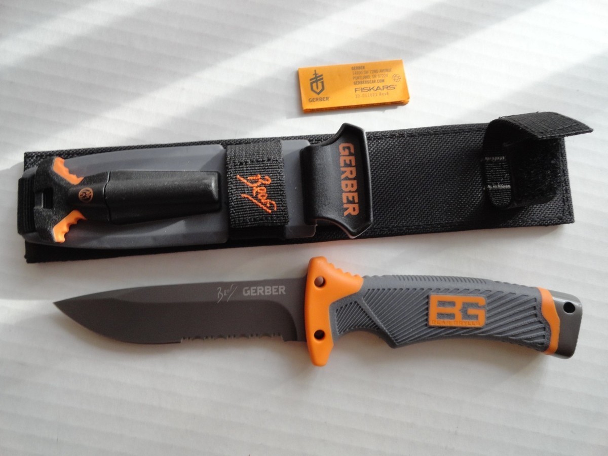 GERBER Bear Grylls ULTIMATE Survival Knife Partially Serrated or Plain Edge GERBER Bear Grylls ULTIMATE Survival Knife Partially Serrated or Plain Edge