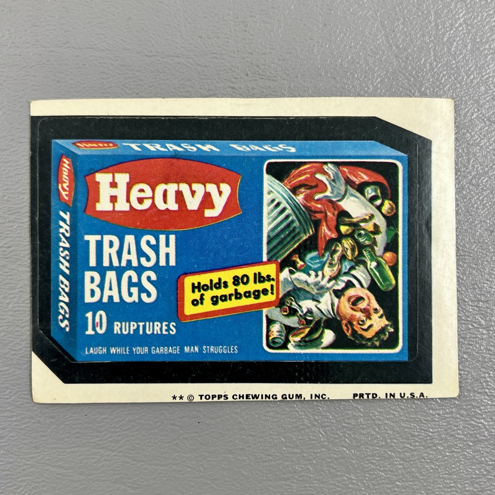 Topps 1974 Wacky Packages Unused Sticker Heavy Trash Bags USA Topps 1974 Wacky Packages Unused Sticker Heavy Trash Bags USA