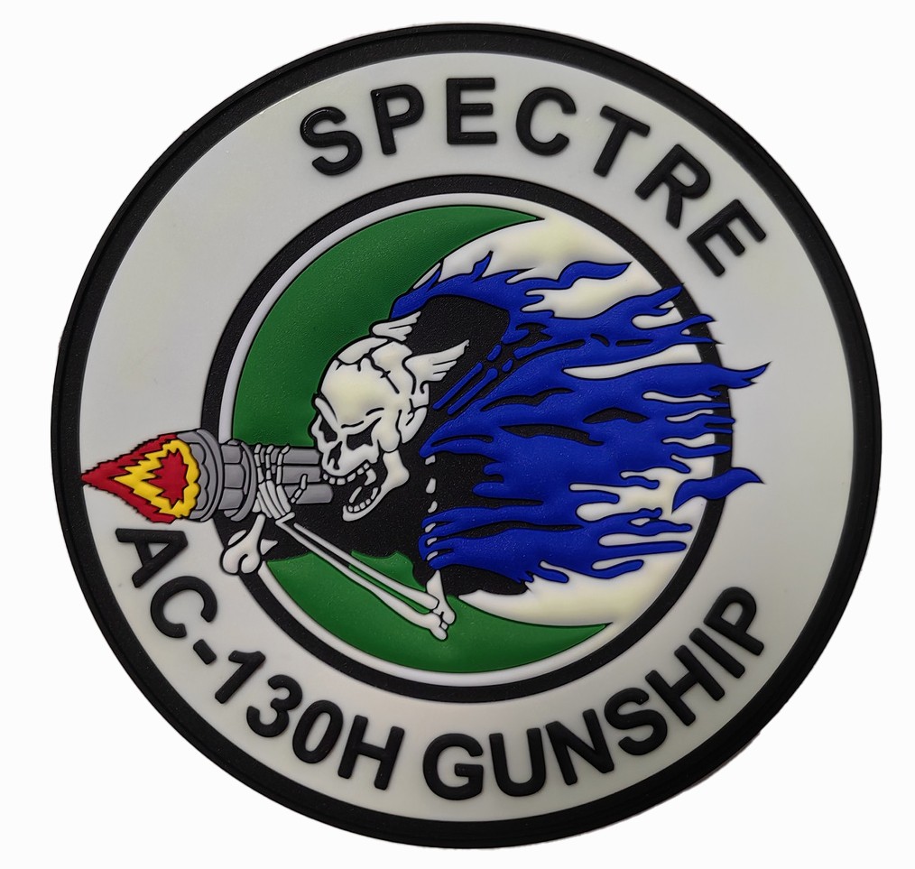 Lockheed Martin® AC-130H Spectre Gunship PVC Glow in the Dark Patch – With Hook Lockheed Martin® AC-130H Spectre Gunship PVC Glow in the Dark Patch – With Hook