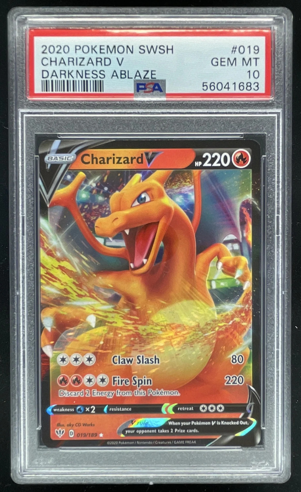 2020 Pokemon Sword & Shield Darkness Ablaze #019/189 Charizard V PSA 10