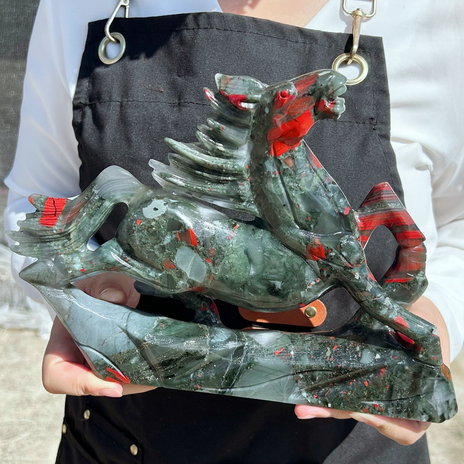 4LB Natural African Bloodstone Crystal Carved Quartz Horse Sculpture Reiki G8087 4LB Natural African Bloodstone Crystal Carved Quartz Horse Sculpture Reiki G8087