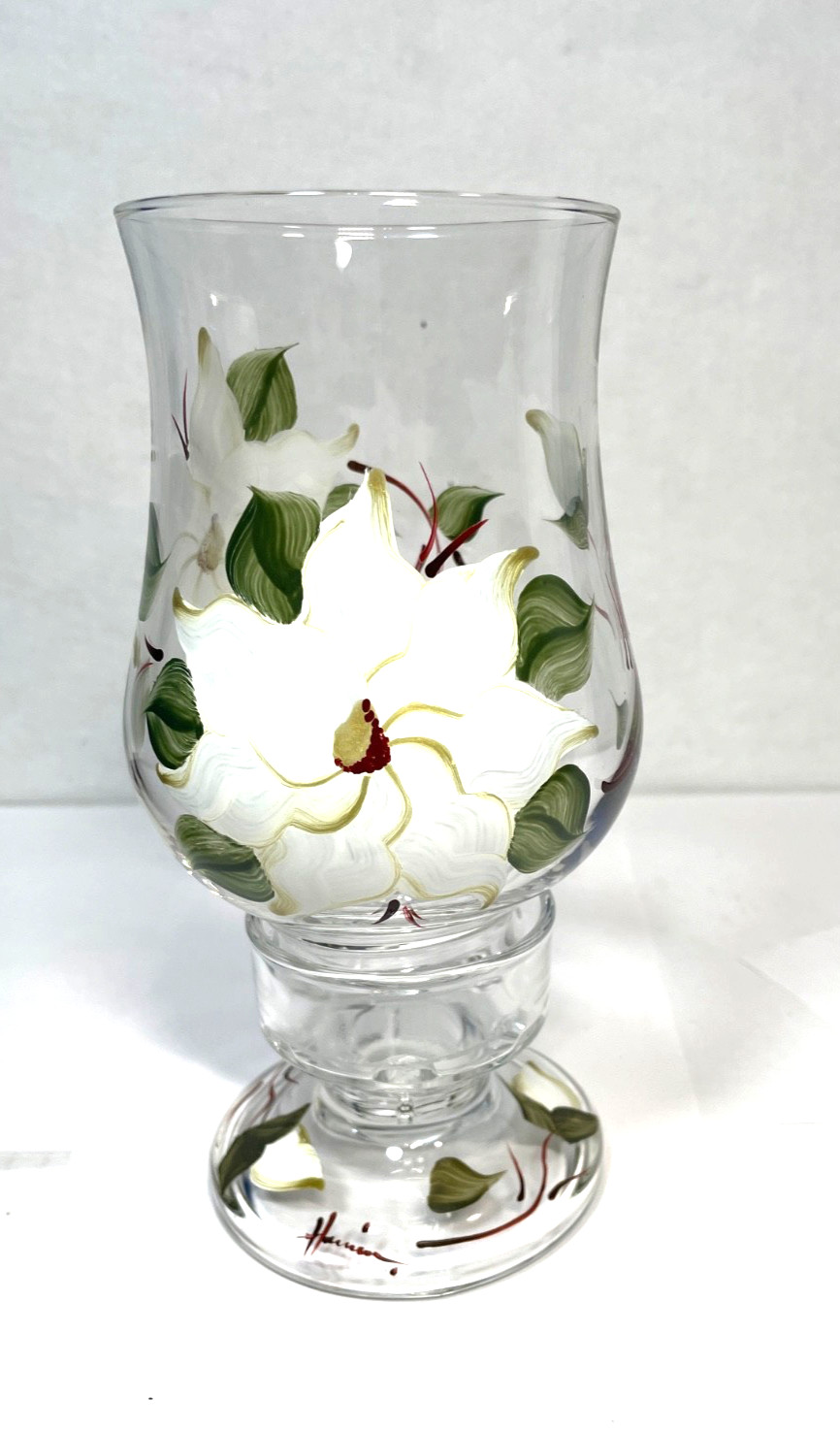 VTG Hand-Painted Floral Fairy Lamp Signed 8" VTG Hand-Painted Floral Fairy Lamp Signed 8"