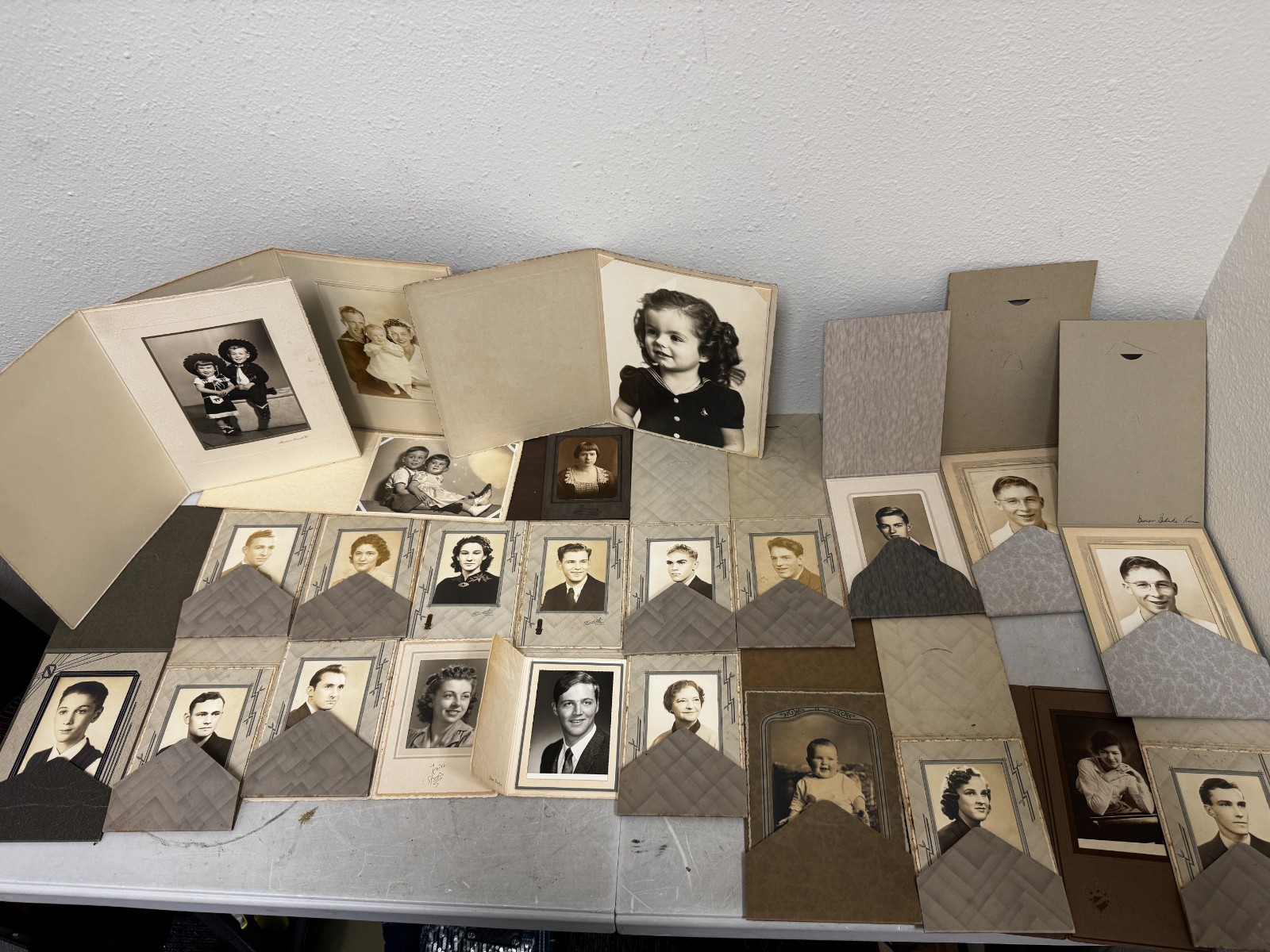 Large Lot Vintage Antique Black and White Portrait Photos