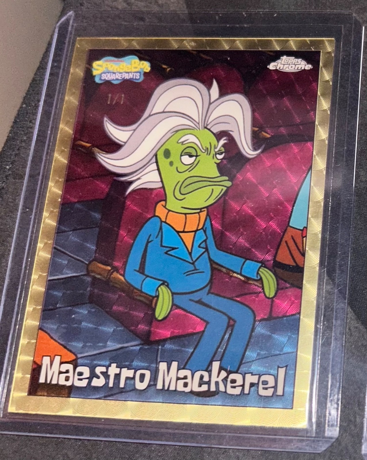 1/1 topps sponge bob maestro mackerel 1/1 topps sponge bob maestro mackerel