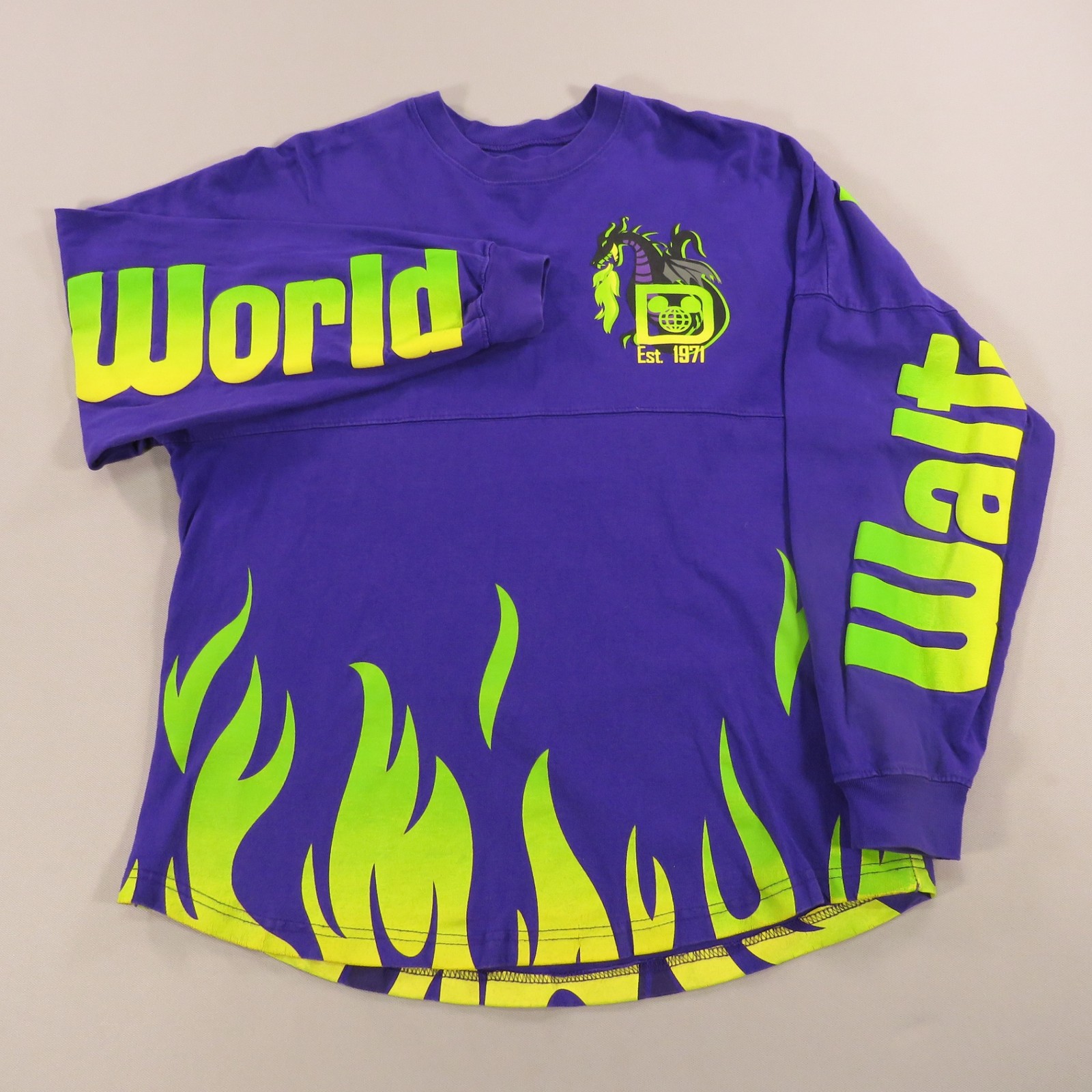Disney Spirit Jersey Adult Medium Maleficent Flame Graphic Logo WDW Mens Sweater Disney Spirit Jersey Adult Medium Maleficent Flame Graphic Logo WDW Mens Sweater