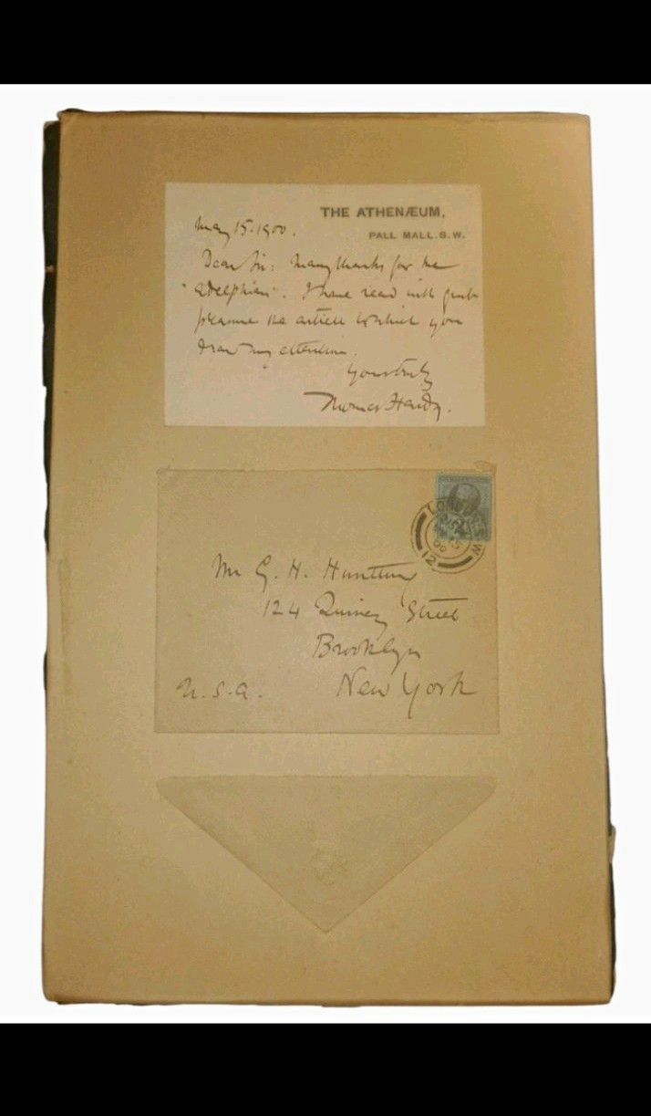 Antique THOMAS HARDY Autographed Card w/ COA • The Athenaeum • 1900 • RARE Antique THOMAS HARDY Autographed Card w/ COA • The Athenaeum • 1900 • RARE