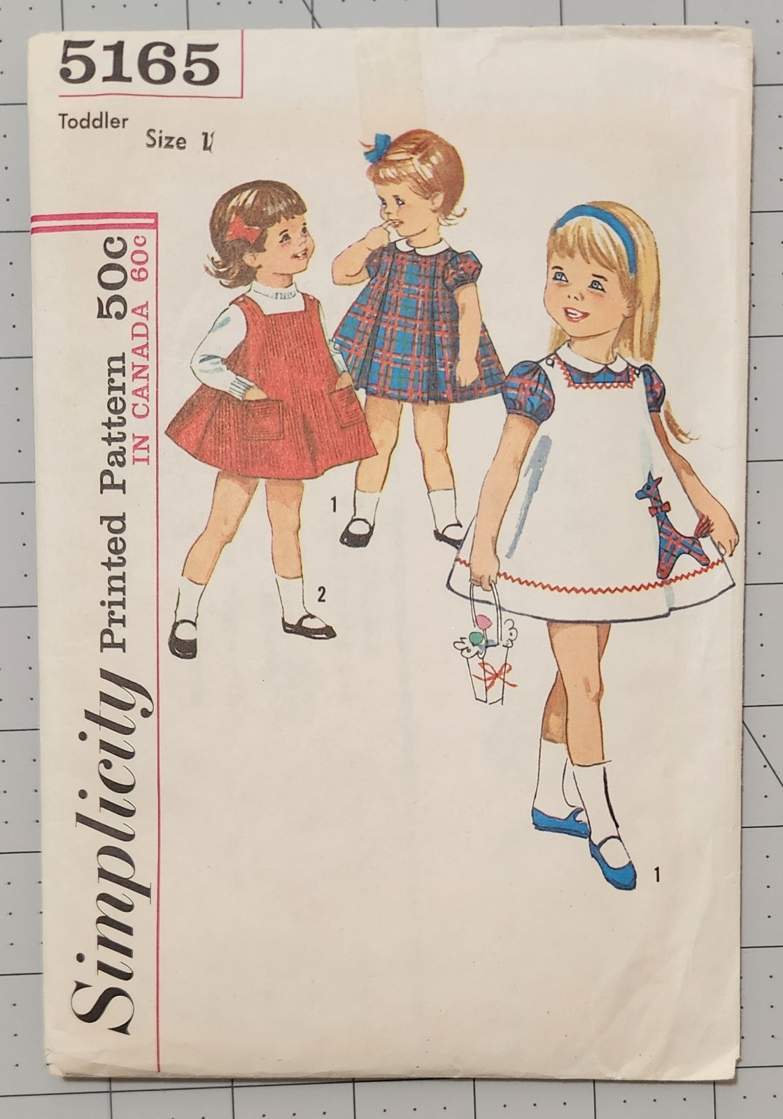 Vintage 1963 Simplicity Child's Dress and Jumper Pattern 5165 Size 1 Partial Cut Vintage 1963 Simplicity Child's Dress and Jumper Pattern 5165 Size 1 Partial Cut