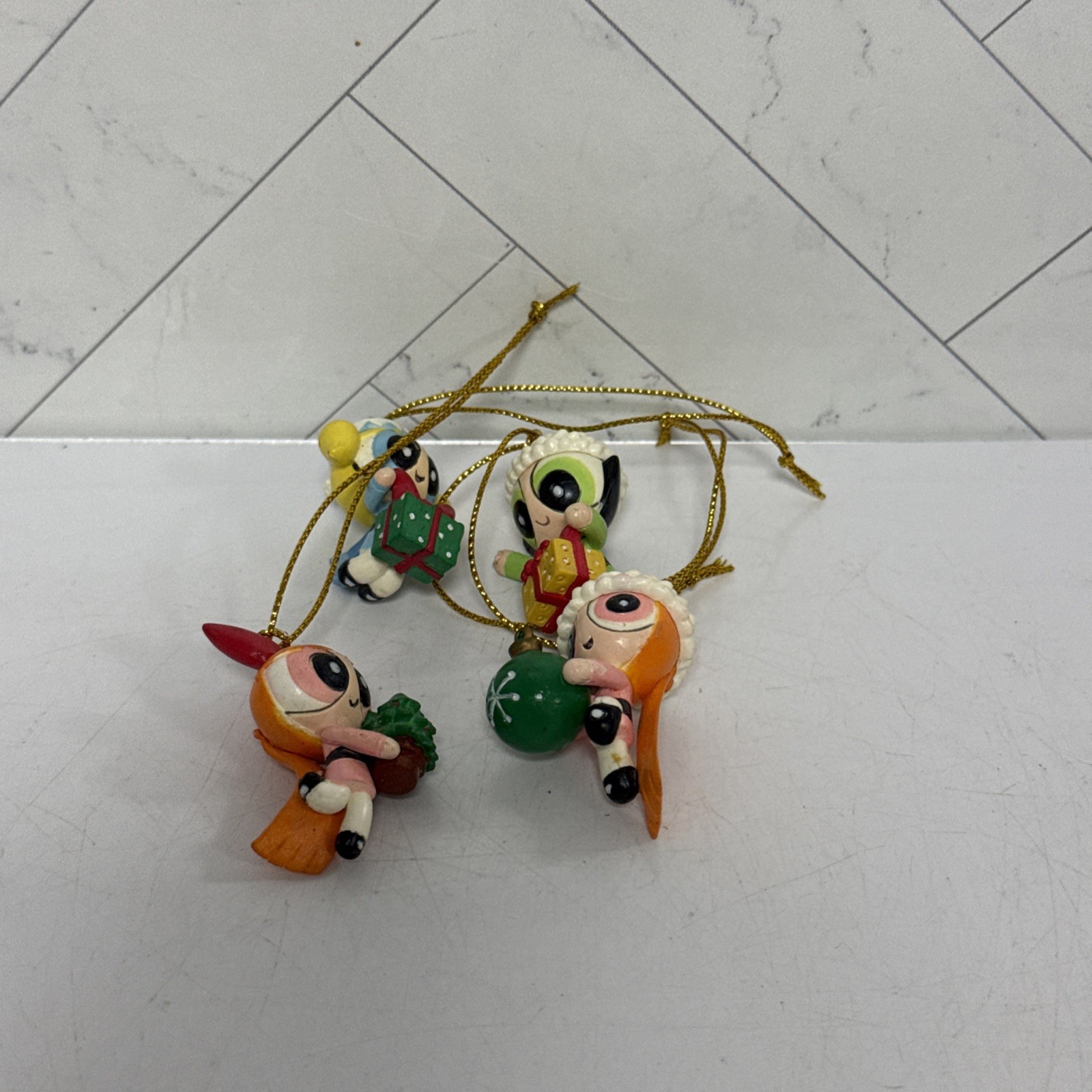 The Powerpuff Girls Mini Ornament Christmas Set 2002 Cartoon Network x4 The Powerpuff Girls Mini Ornament Christmas Set 2002 Cartoon Network x4