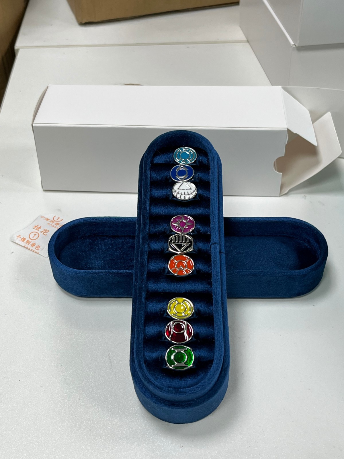 Green Lantern All Lanterns Corps Adjustable 9 Ring Set DC Comics Green Lantern All Lanterns Corps Adjustable 9 Ring Set DC Comics