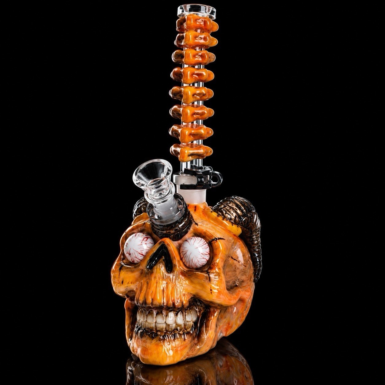 10 Inch Phoenix Star Glass Spine Skull Waterpipe Halloween *USA* 10 Inch Phoenix Star Glass Spine Skull Waterpipe Halloween *USA*