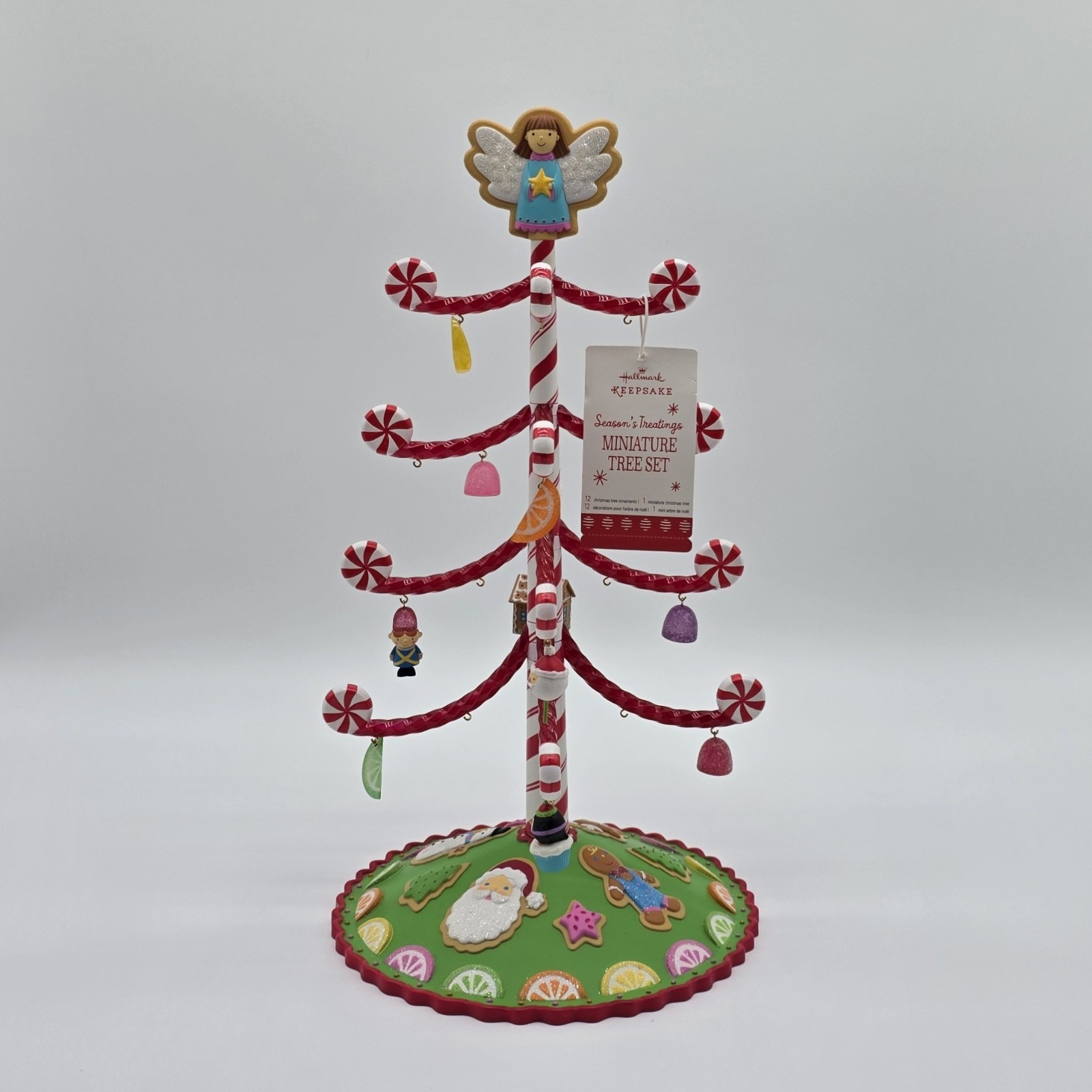 Hallmark Season's Treatings Miniature Christmas Tree & 12 Ornaments 2017 QAC1059