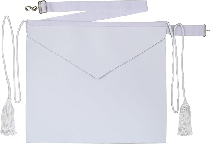 MASONIC CANDIDATE / ENTERED APPRENTICE SHEEP LEATHER APRON ALL WHITE - Lambskin MASONIC CANDIDATE / ENTERED APPRENTICE SHEEP LEATHER APRON ALL WHITE - Lambskin