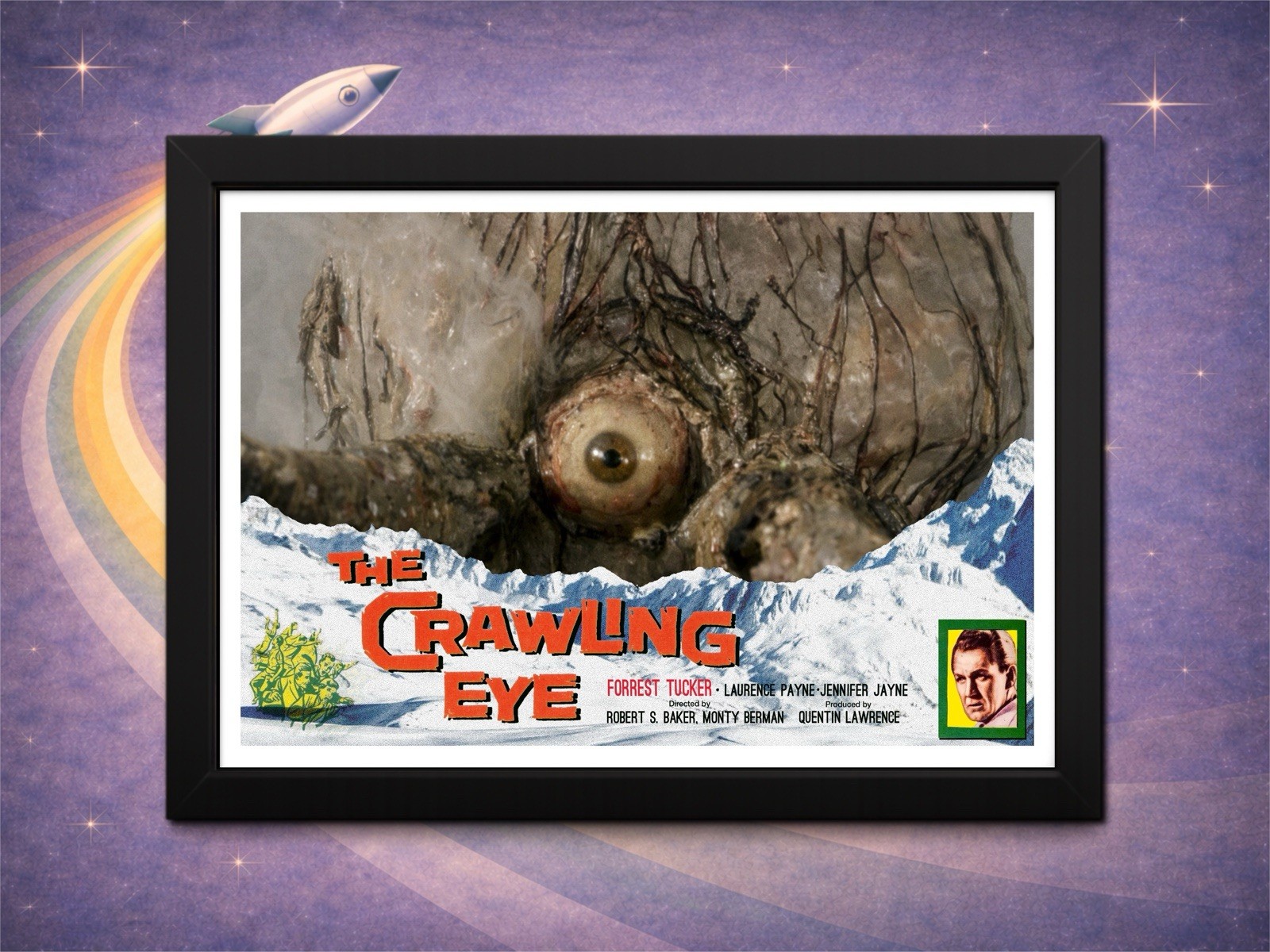 Framed The Crawling Eye 1958 Lobby Card Style Print Giant Eye Scene Framed The Crawling Eye 1958 Lobby Card Style Print Giant Eye Scene