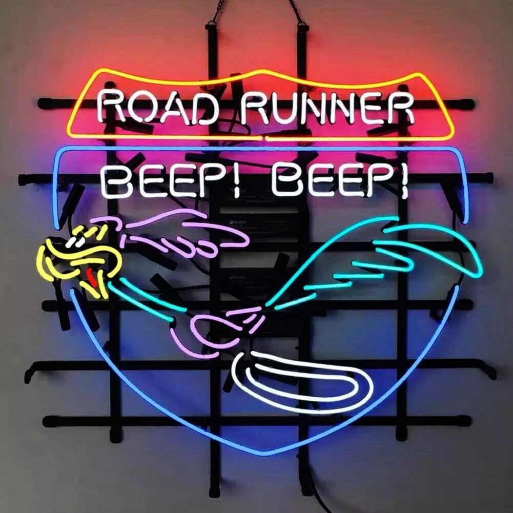Plymouth Road Runner Beep Beep 24"x20" Neon Sign Lamp Light Visual Garage Bar