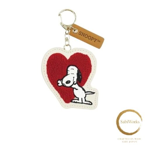 New Marimo Craft SNOOPY Sagara Initial Keychain Heart Snoopy Approx. W84 x H75 x New Marimo Craft SNOOPY Sagara Initial Keychain Heart Snoopy Approx. W84 x H75 x