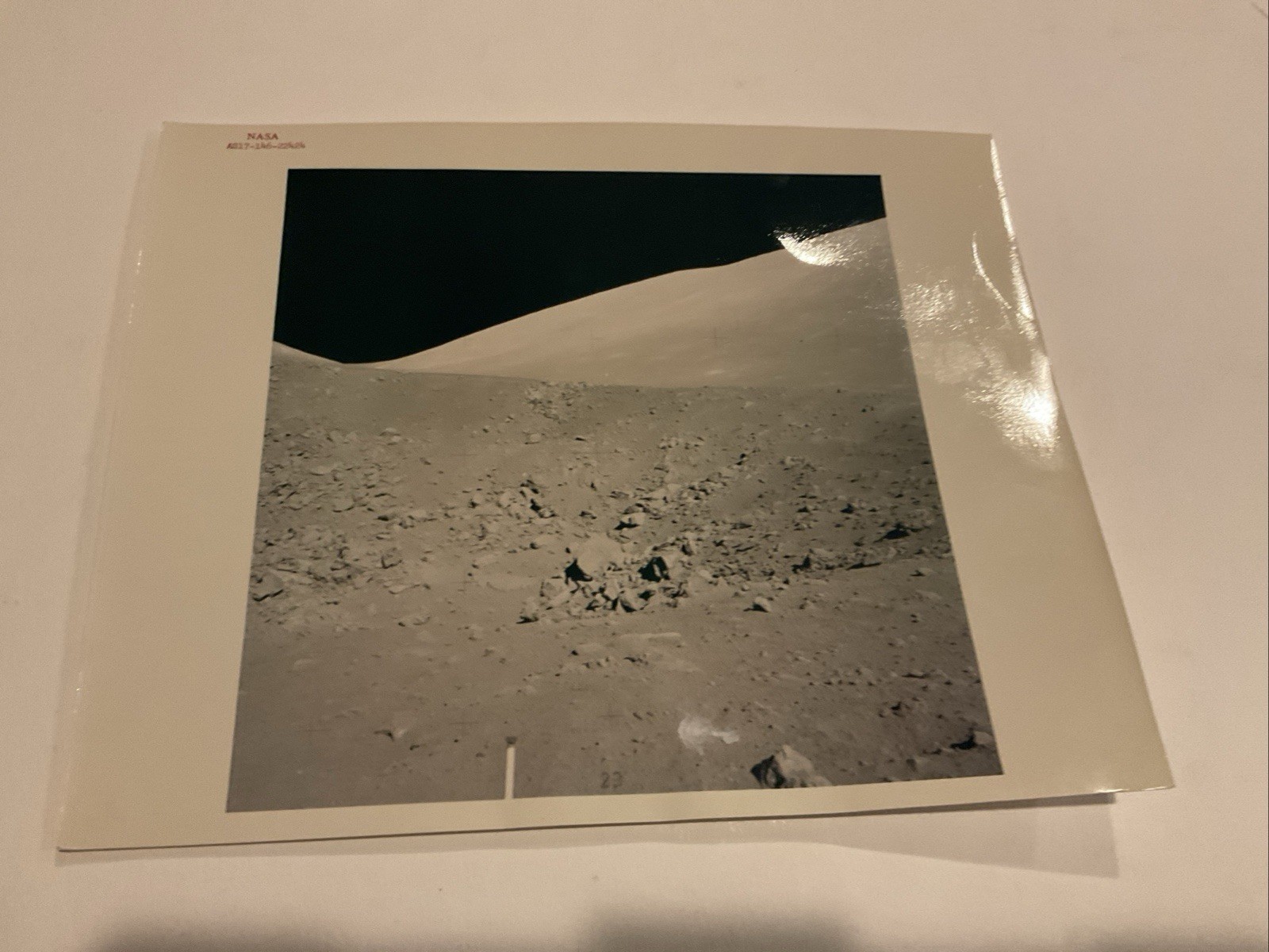 Official Nasa Photo From The Apollo 17 Mission W/ Red Lettering On The Top Left.