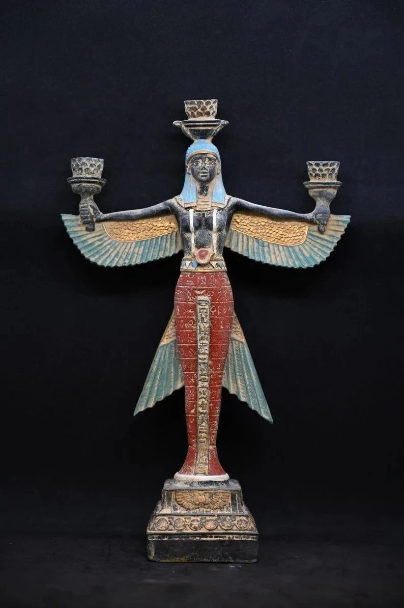Rare Ancient Egyptian Antiquities Winged Isis Statue Goddess Of Love Egyptian BC