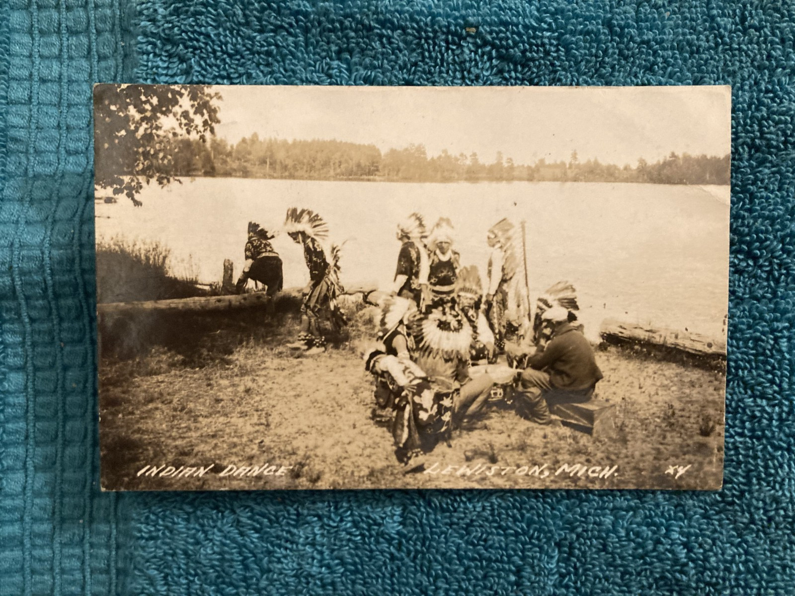 RPPC Indian Dance Lewiston Michigan Unposted c1940