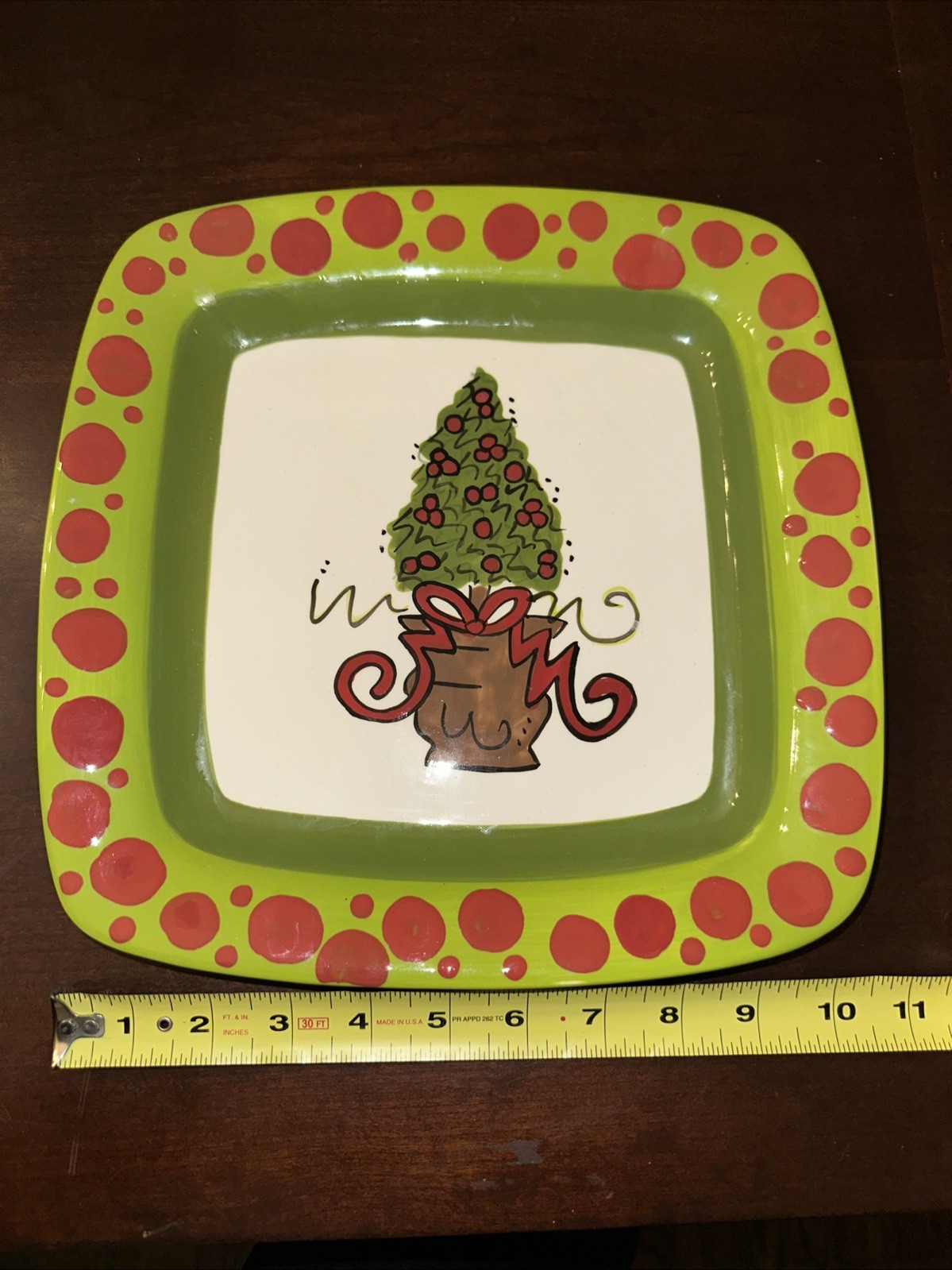 Magnolia Lane T. Cabell’s Too Christmas Plate Ornament Design Polka Dot 10 In Magnolia Lane T. Cabell’s Too Christmas Plate Ornament Design Polka Dot 10 In