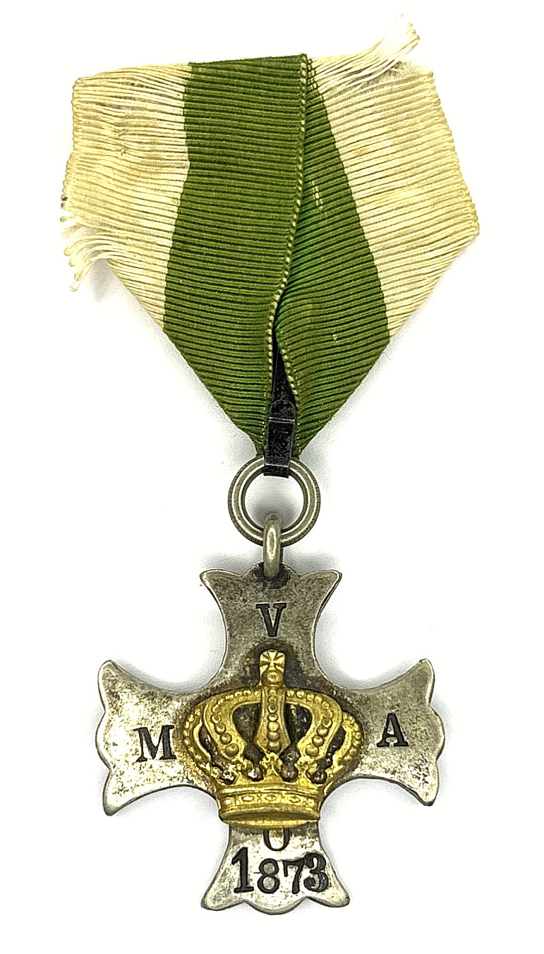 Antique 1873 Crowned Cross Medal Silver Gilt European Decoration Original Antique 1873 Crowned Cross Medal Silver Gilt European Decoration Original