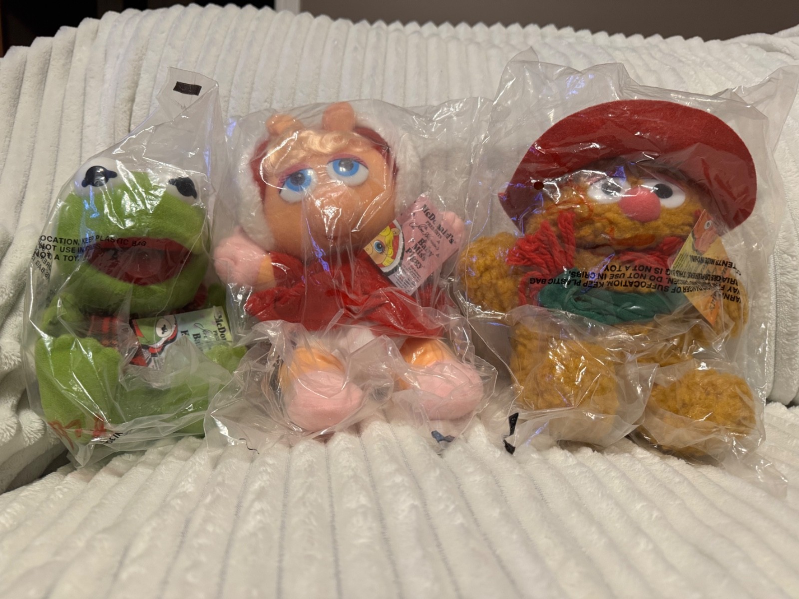 Vintage 1988 McDonalds Baby Muppets With Tags- Kermit, Fozzie, Miss Piggy Vintage 1988 McDonalds Baby Muppets With Tags- Kermit, Fozzie, Miss Piggy