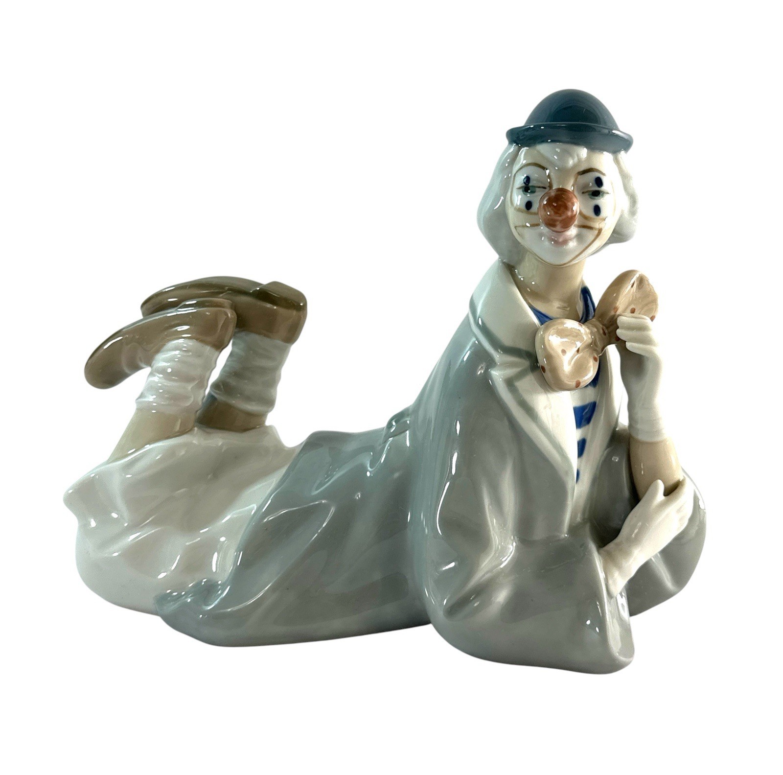 Vintage Casades Spain Porcelain Clown Figurine Reclining 9” Spanish Art Pottery Vintage Casades Spain Porcelain Clown Figurine Reclining 9” Spanish Art Pottery