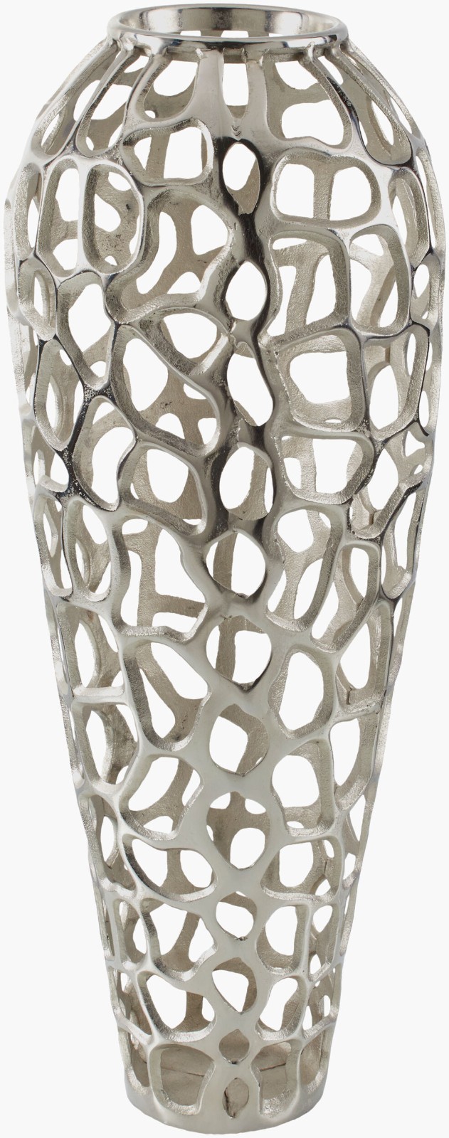 SURYA Angad Vase, Metallic - Silver Nickel Aluminum Made in India SURYA Angad Vase, Metallic - Silver Nickel Aluminum Made in India