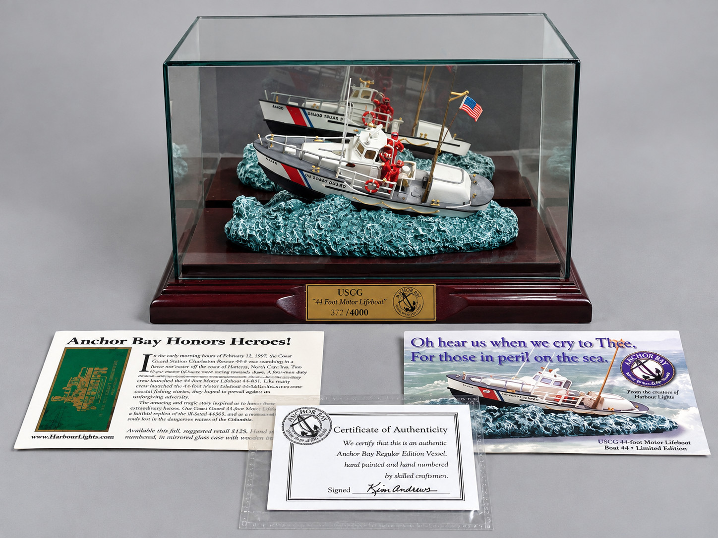 Vintage 1999 Anchor Bay USCG 44 Foot Motor Lifeboat Model 372/4000 COA Box Vintage 1999 Anchor Bay USCG 44 Foot Motor Lifeboat Model 372/4000 COA Box