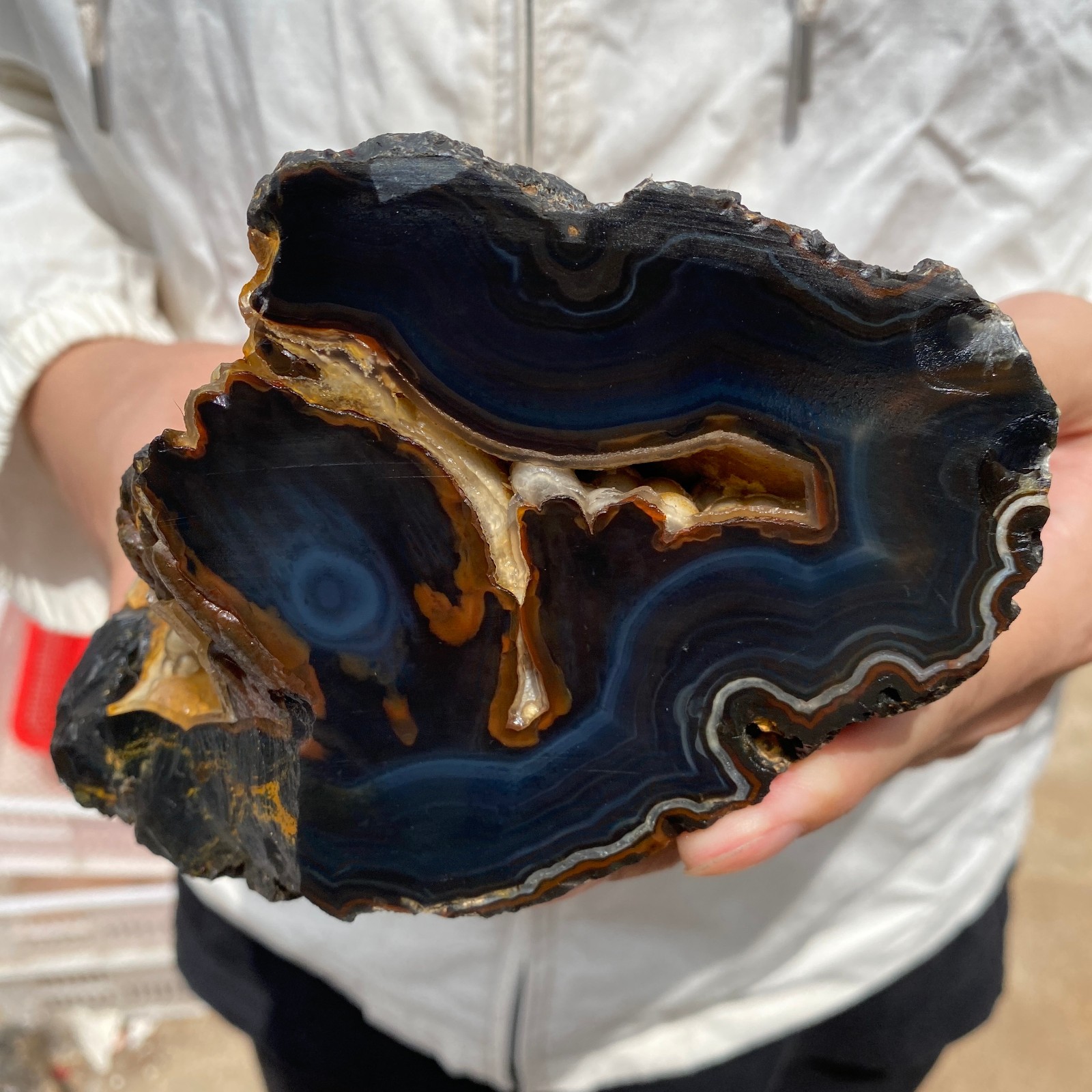 4.7LB Natural Banded Agate geode Quartz Crystal Rough mineral specimens Healing 4.7LB Natural Banded Agate geode Quartz Crystal Rough mineral specimens Healing