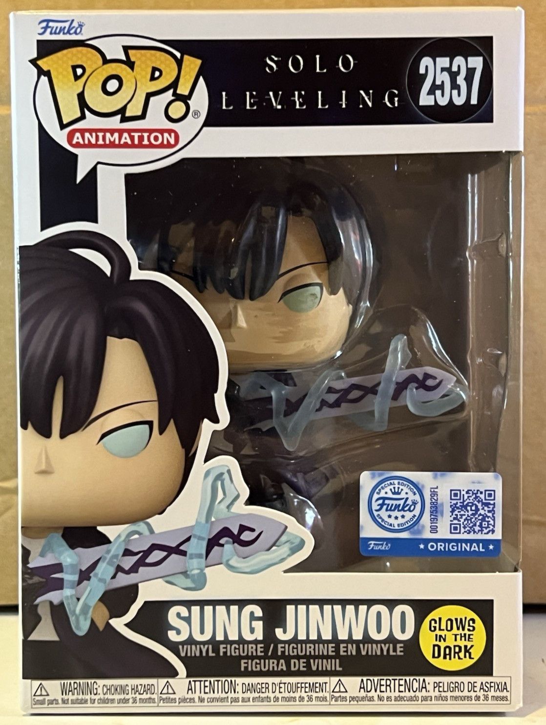 Funko Pop Sung Jinwoo GLOW #2537 Solo Leveling Exclusive + Protector IN HAND