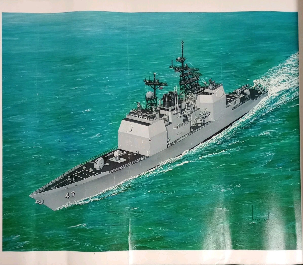 USS TICONDEROGA CG-47 NAVY DDG FIRST AEGIS GUIDED MISSILE INGALL BY HAMELRATH 