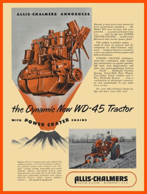 1953 Allis Chalmers WD-45 Tractor Introduction NEW Metal Sign: 12x16" Ships Free 1953 Allis Chalmers WD-45 Tractor Introduction NEW Metal Sign: 12x16" Ships Free