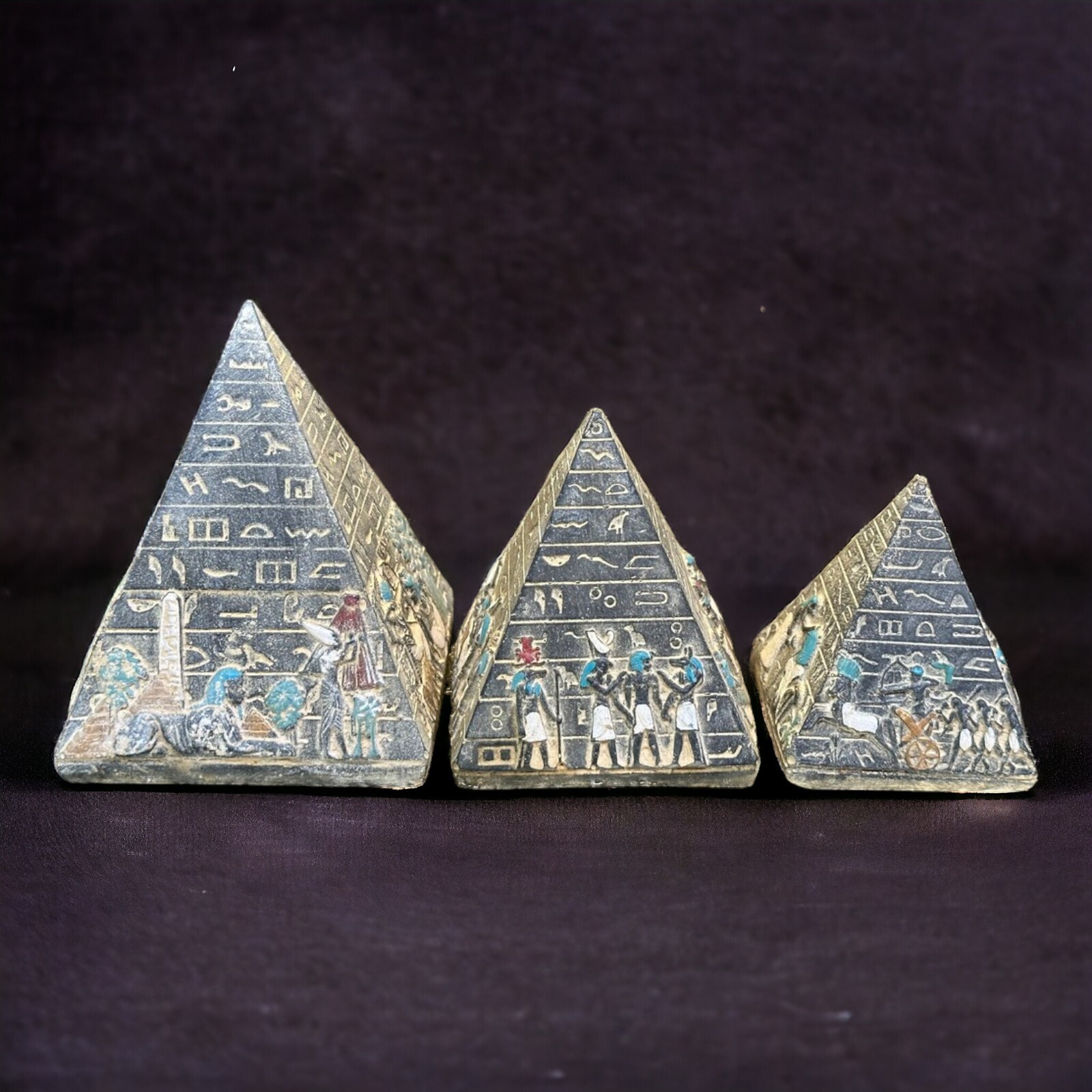 Rare Ancient Egyptian Antiquities Three Pyramids Unique Pharaonic Egyptian BC Rare Ancient Egyptian Antiquities Three Pyramids Unique Pharaonic Egyptian BC