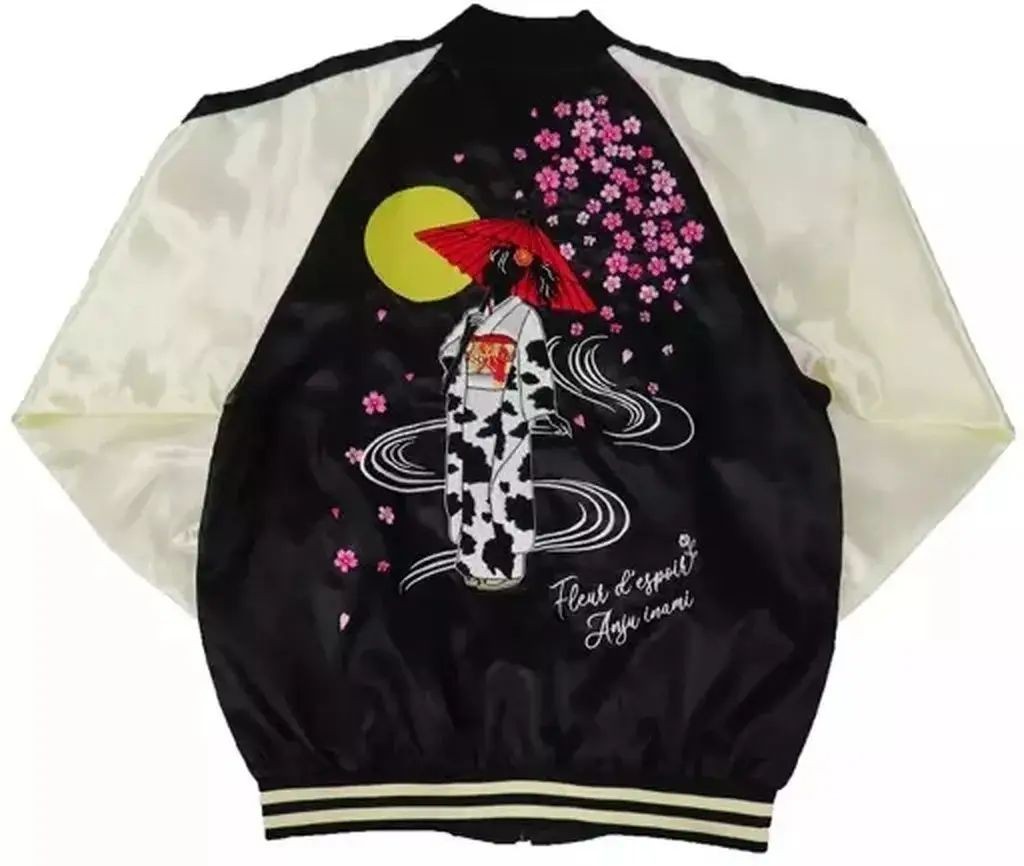 Anju Inami Sukajan Jacket White Black M Size Fleur d’espoir Limited Fan Club Anju Inami Sukajan Jacket White Black M Size Fleur d’espoir Limited Fan Club