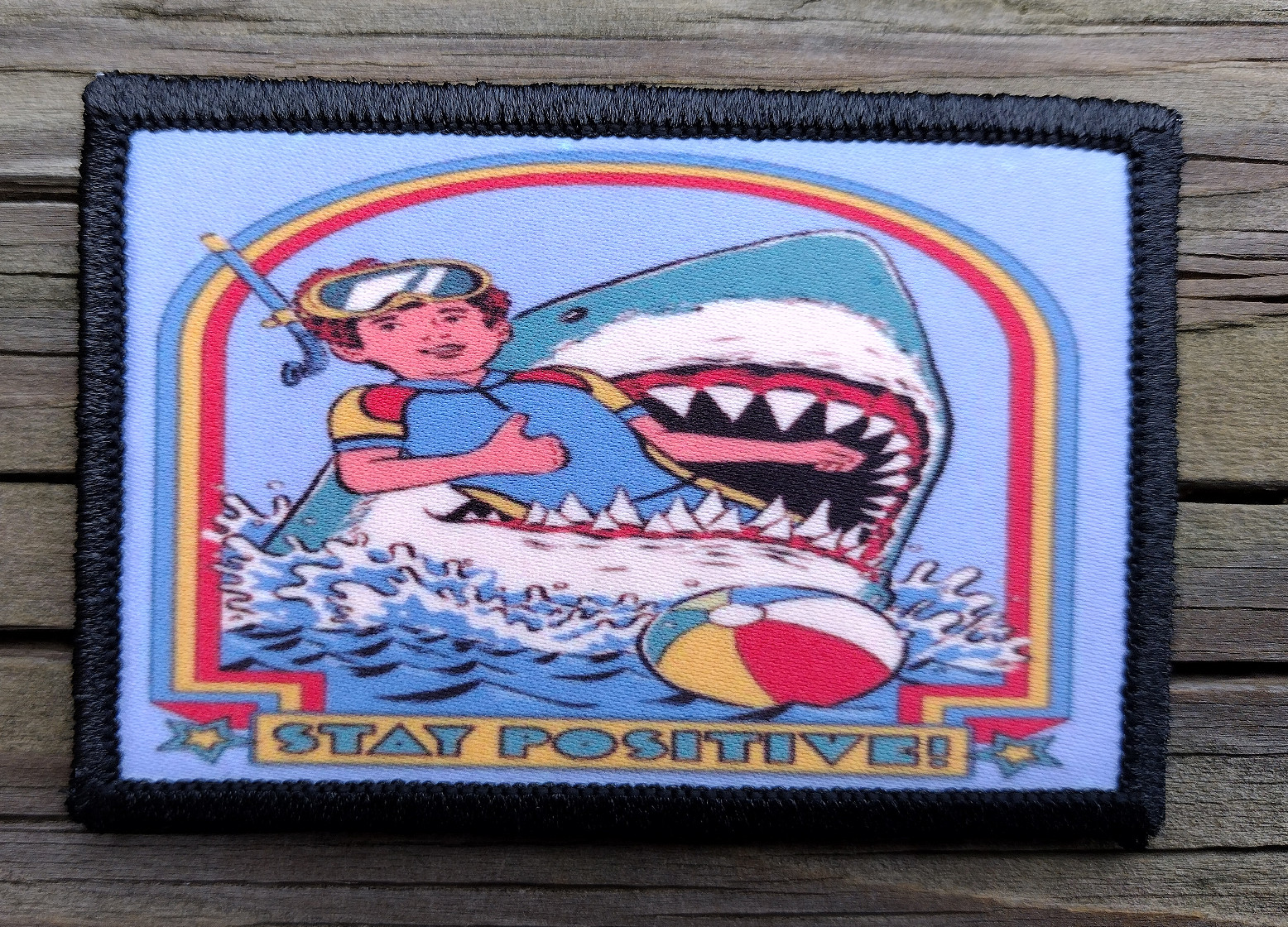 Shark Stay Positive Morale Patch Hook and Loop Funny Motivational Meme Army Shark Stay Positive Morale Patch Hook and Loop Funny Motivational Meme Army