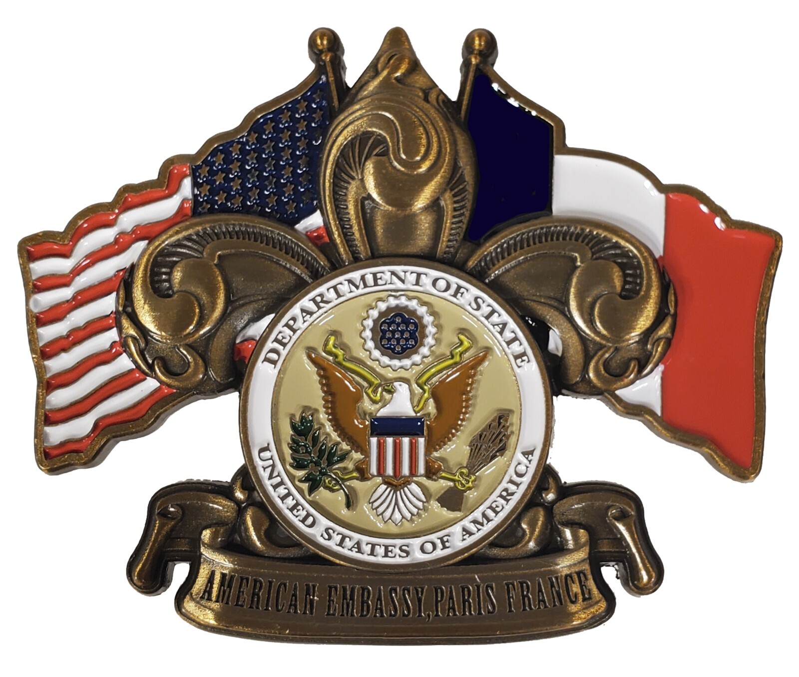 US State Department US Embassy Paris France Commemorative Challenge Coin. 187 US State Department US Embassy Paris France Commemorative Challenge Coin. 187