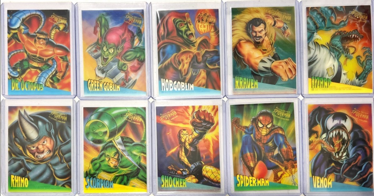1995 Fleer ULTRA Spider-Man INSERT CLEAR CHROME 10-Card Set
