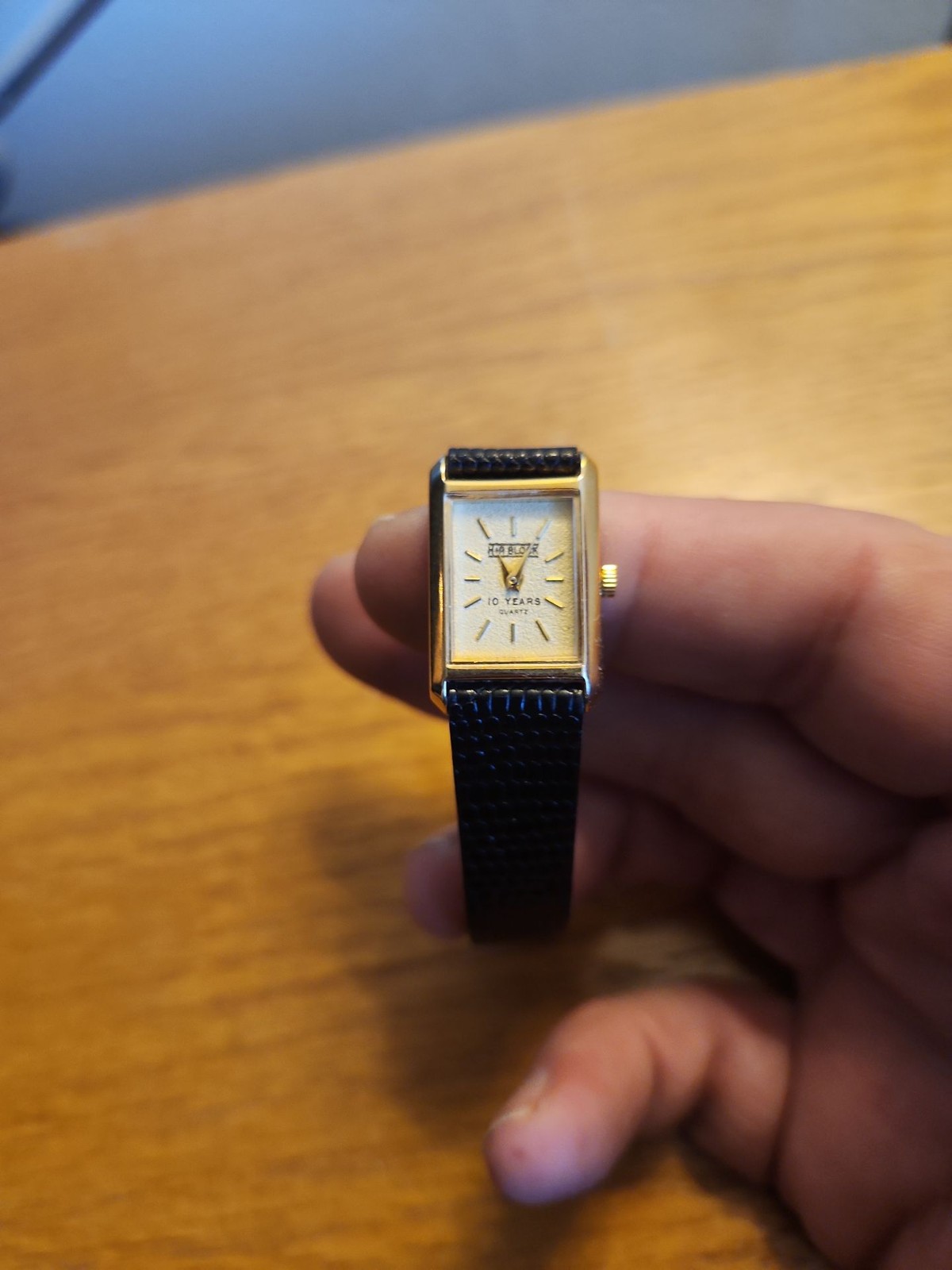 Vintage H&R Block 10 Years Service Award Watch - Tank Style