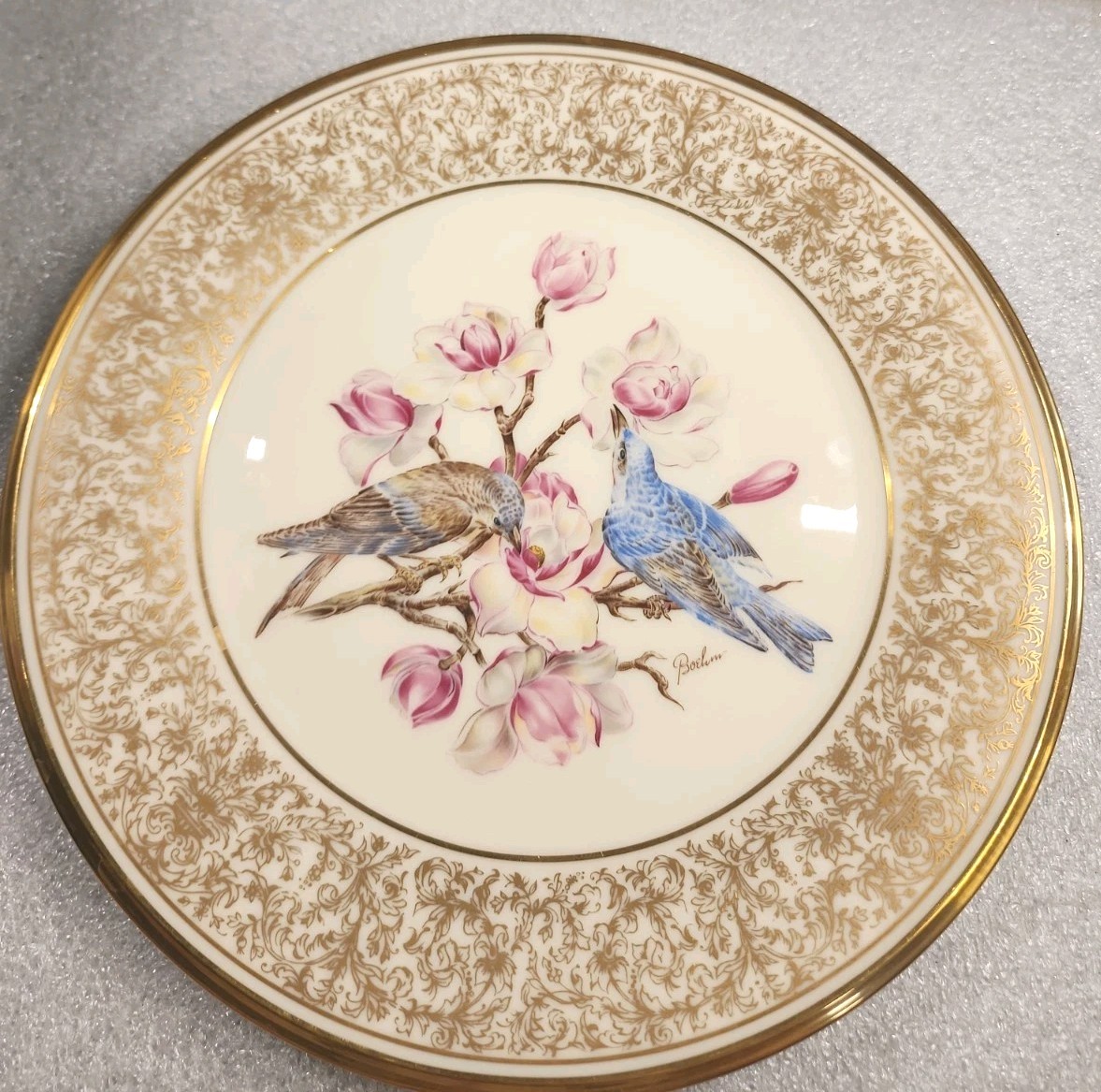Lenox Boehm Birds Mountain Bluebird Collector Plate 1972 Limited Annual Edition