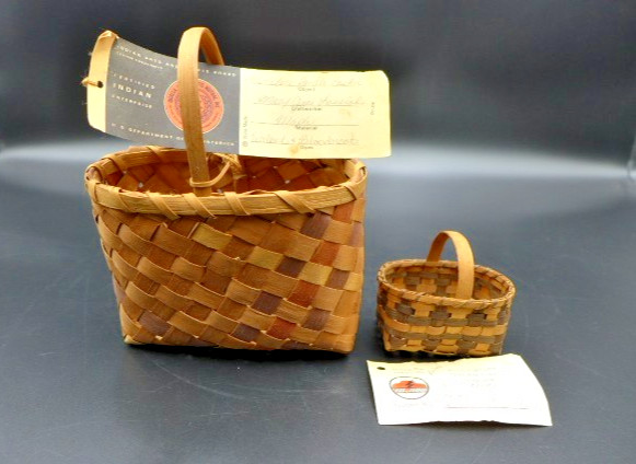 Cherokee Miniature Basket Set Mary Jane & Ramona Lossiah (Mother/Daughter) 1994 Cherokee Miniature Basket Set Mary Jane & Ramona Lossiah (Mother/Daughter) 1994