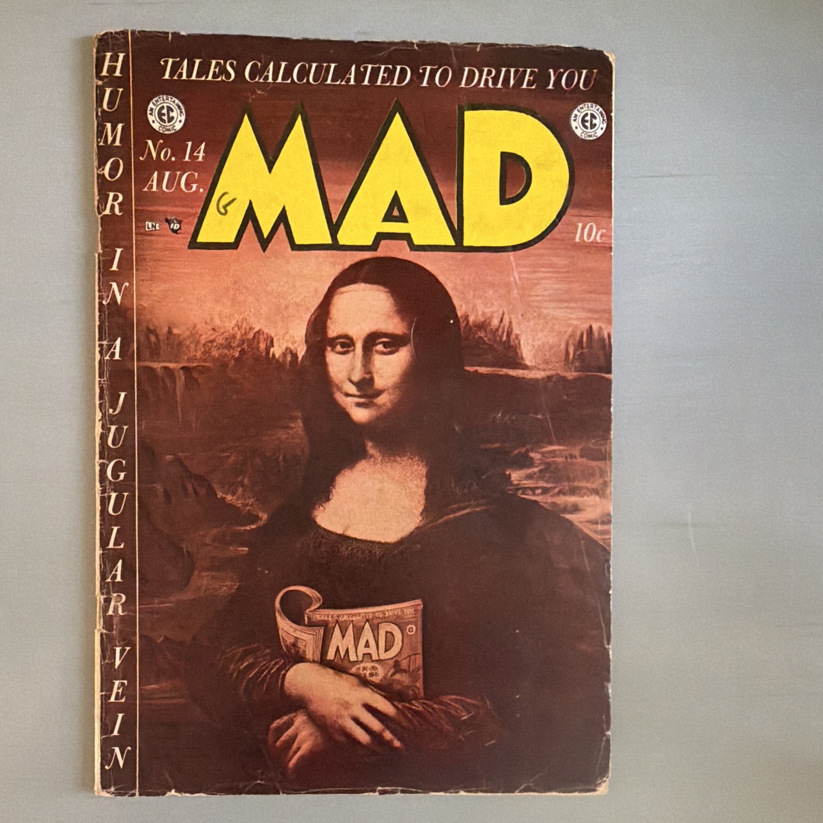 Mad Magazine #14 EC Comics Mona Lisa Cover Harvey Kurtzman Key Issue Raw Mad Magazine #14 EC Comics Mona Lisa Cover Harvey Kurtzman Key Issue Raw