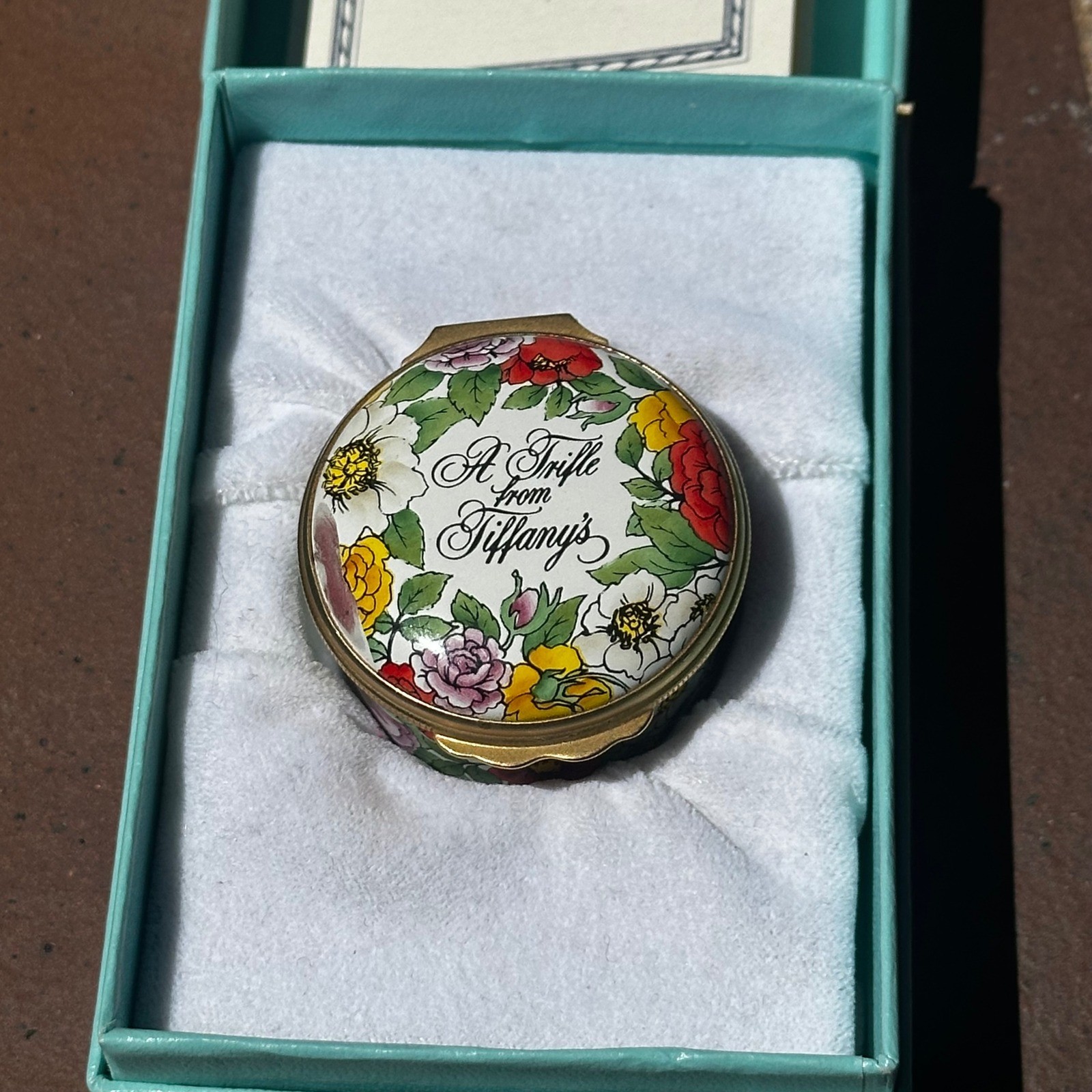 Vtg Tiffany & Co Halcyon Days Trinket Box Floral A Trifle From Tiffany's - Read Vtg Tiffany & Co Halcyon Days Trinket Box Floral A Trifle From Tiffany's - Read