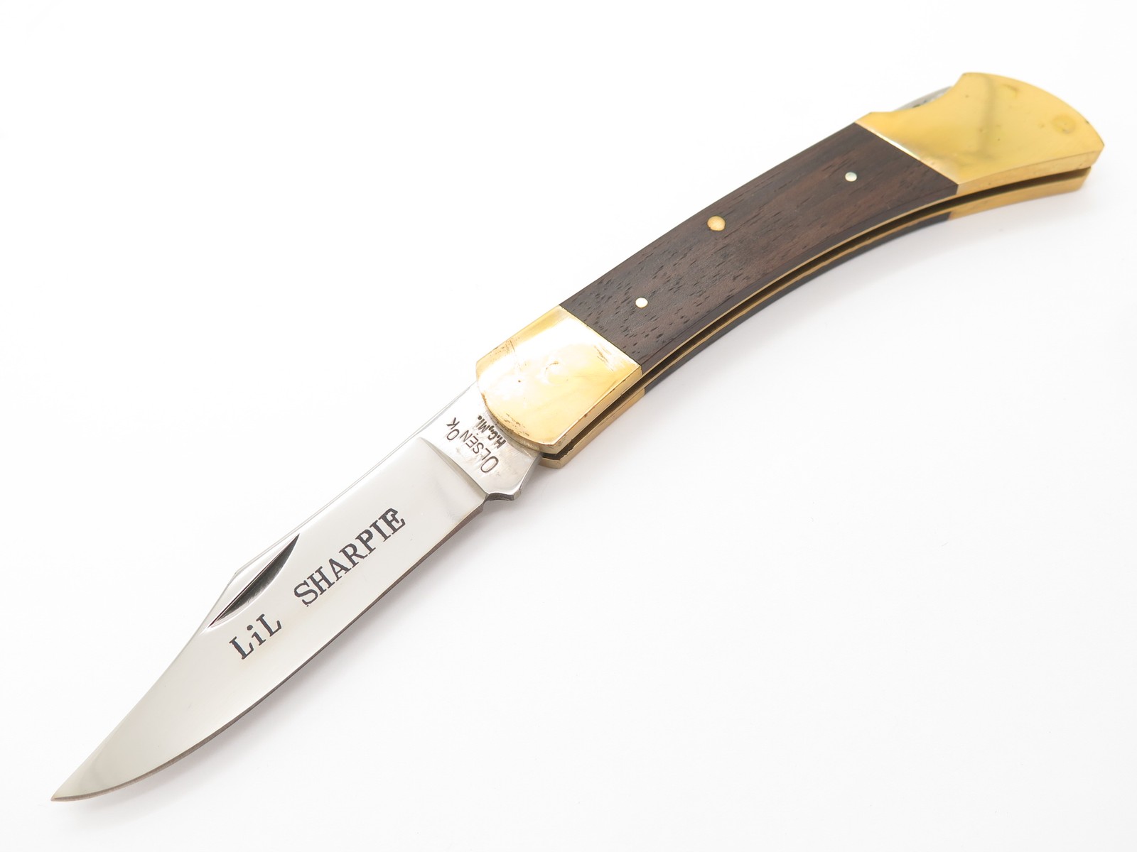 Vintage NOS Olsen OK G. Sakai Seki Japan 4" Folding Hunter Lockback Pocket Knife
