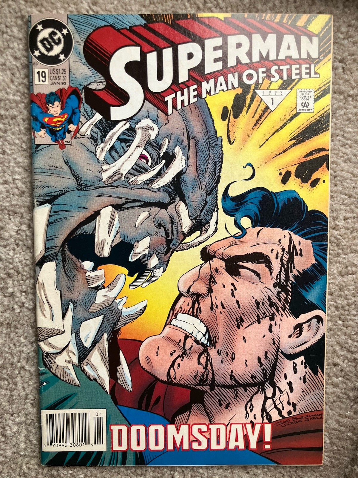 Superman: The Man of Steel #19 Newsstand Edition Variant (DC Comics) Doomsday Superman: The Man of Steel #19 Newsstand Edition Variant (DC Comics) Doomsday