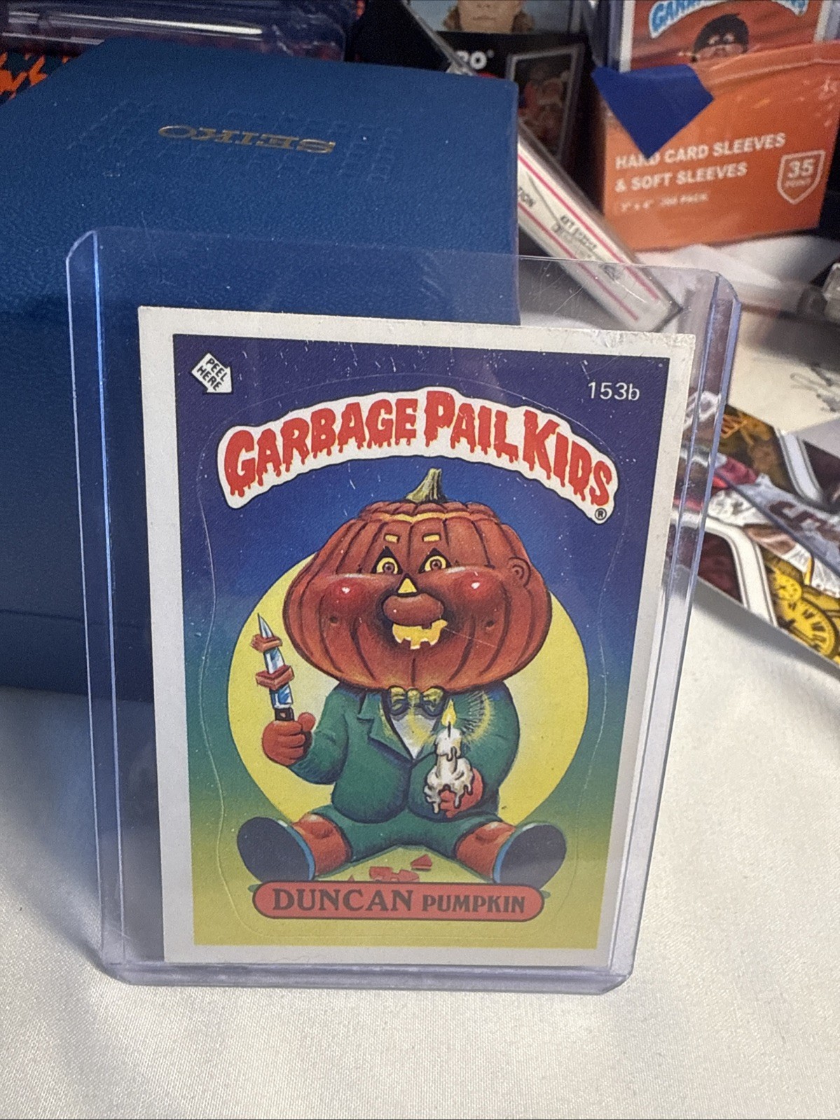 VINTAGE 1986 TOPPS DUNCAN PUMPKIN GARBAGE PAIL KIDS#153b STICKER SERIE3 MINT+ VINTAGE 1986 TOPPS DUNCAN PUMPKIN GARBAGE PAIL KIDS#153b STICKER SERIE3 MINT+