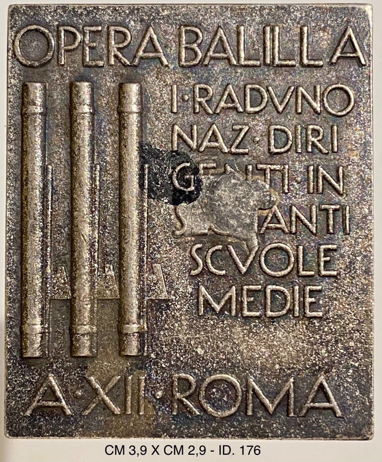 ROMA OPERA BALILLA I RAD. NAZ. DIRIGENTI SCUOLE MEDIE 1934 DISTINTIVO VENTENNIO ROMA OPERA BALILLA I RAD. NAZ. DIRIGENTI SCUOLE MEDIE 1934 DISTINTIVO VENTENNIO