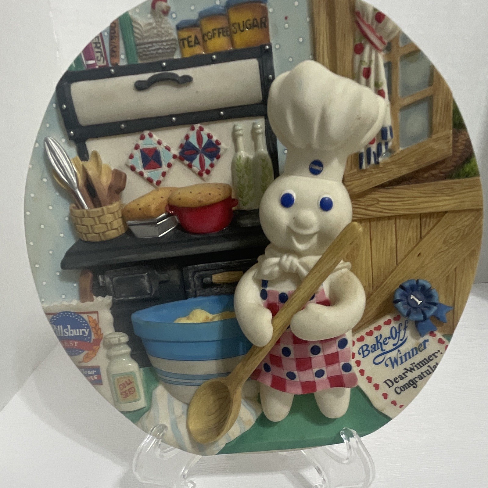Danbury Mint Pillsbury Doughboy 50th Anniv Bake Off Recipe Winner 3D Plate 2001 Danbury Mint Pillsbury Doughboy 50th Anniv Bake Off Recipe Winner 3D Plate 2001